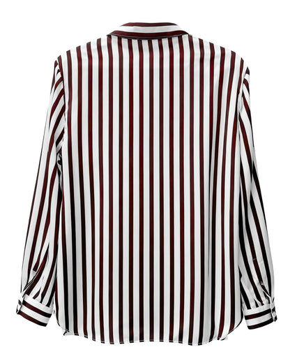 Long Sleeve Button Down Shirt, Classic Blouse with Pearl Buttons