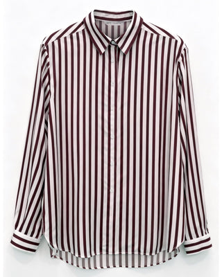 Long Sleeve Button Down Shirt, Classic Blouse with Pearl Buttons