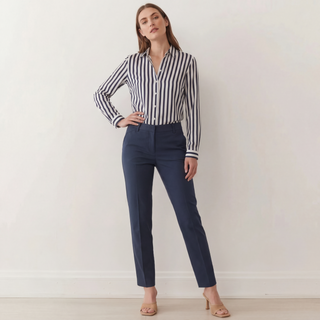 Long Sleeve Button Down Shirt, Classic Blouse with Pearl Buttons