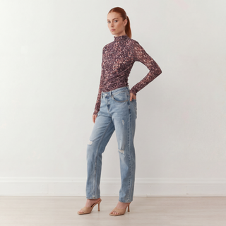 High Neck Slim Fit Blouse